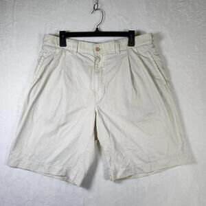 Hugo Boss Golf Pleated Shorts Beige Men's 44 W x 10‎ In Cotton Casual Summer